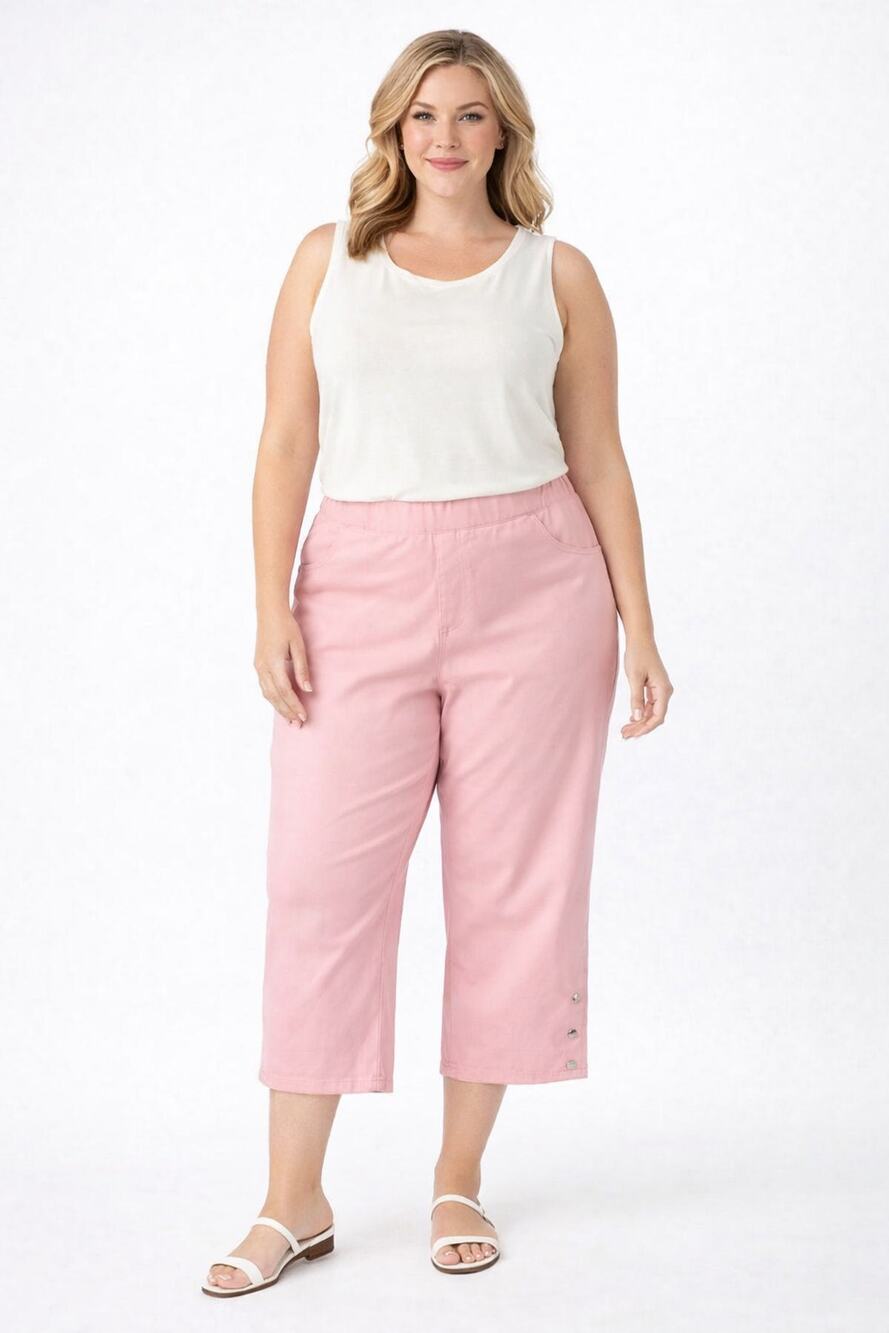 Isaac Mizrahi Live! Women’s 22W Pink Pull-On Stretch Crop Capri Pants NWOT